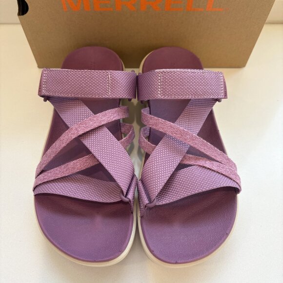 Merrell District 4 Mendi Sandals Slip On Wedge Mauve Size 9 NEW - Picture 5 of 7